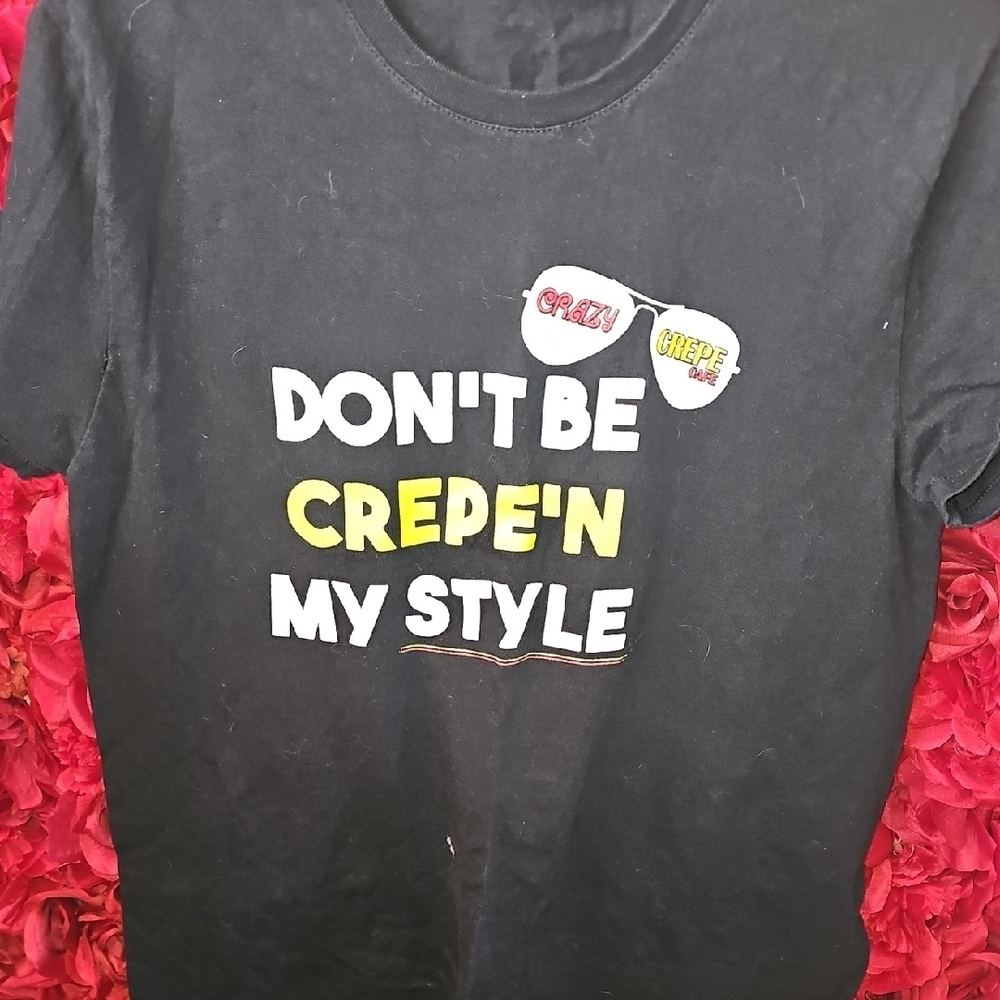 Port & Company Crazy Crepe Black Essential Graphic Tee Size Medium